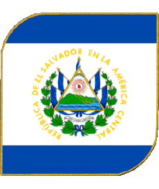 Drapeaux Amériques Salvador Carré 