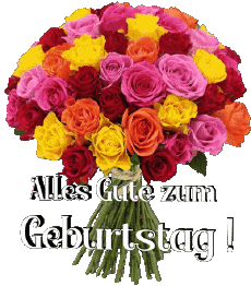 Messages German Alles Gute zum Geburtstag Blumen 016 