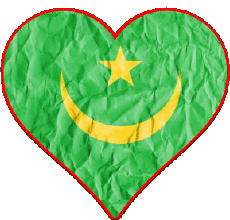 Banderas África Mauritania Corazón 
