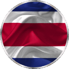 Drapeaux Amériques Costa Rica Rond 