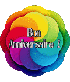 Messages French Bon Anniversaire Abstrait - Géométrique Transparent Background 006 