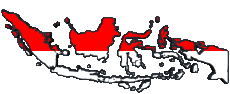 Drapeaux Asie Indonésie Carte 