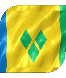 Drapeaux Amériques Saint Vincent et les Grenadines Carré 