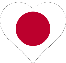 Drapeaux Asie Japon Coeur 