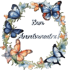 Nachrichten Französisch Bon Anniversaire Papillons 007 