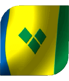 Bandiere America Saint Vincent e Grenadine Quadrato 