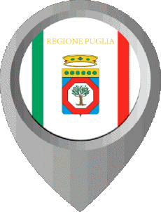 Drapeaux Europe Italie Pouilles Epingle de Localisation 