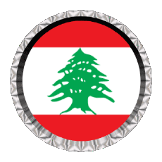 Fahnen Asien Libanon Rund - Ringe 