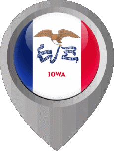 Fahnen Amerika U.S.A - States Iowa Standort-Pin 