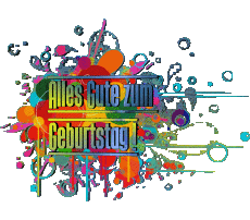 Messages German Alles Gute zum Geburtstag Zusammenfassung - geometrisch Transparent Background 008 