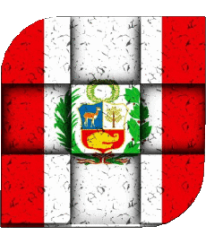 Bandiere America Perù Quadrato 
