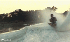 Humor -  Fun Sport Wasserski fahren Barfuß 