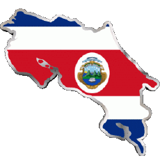Fahnen Amerika Costa Rica Karte 