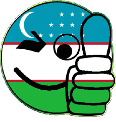 Banderas Asia Uzbekistán Smiley - OK 