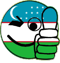 Flags Asia Uzbekistan Smiley - OK 
