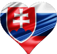 Drapeaux Europe Slovaquie Coeur 