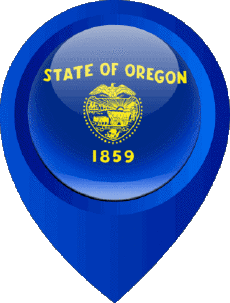 Drapeaux Amériques U.S.A - Etats Oregon Epingle de Localisation 