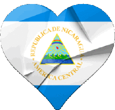 Banderas América Nicaragua Corazón 