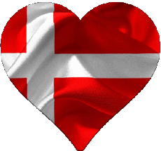 Drapeaux Europe Danemark Coeur 
