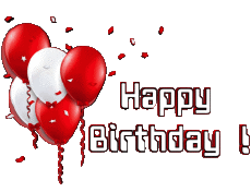 Mensajes Inglés Happy Birthday Balloons - Confetti 003 