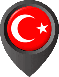 Banderas Asia Turquía Marcador de ubicación 