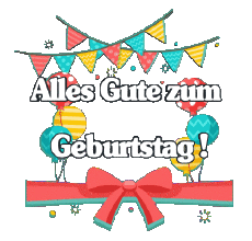 Nachrichten Deutsche Alles Gute zum Geburtstag Luftballons - Konfetti 006 