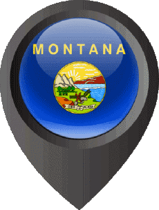 Banderas América U.S.A - Estados Montana Marcador de ubicación 
