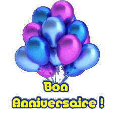 Mensajes Francés Bon Anniversaire Ballons - Confetis 004 