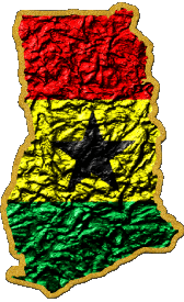 Banderas África Ghana Mapa 