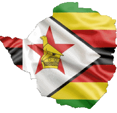 Flags Africa Zimbabwe Map 