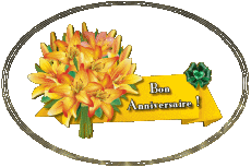 Nachrichten Französisch Bon Anniversaire Floral 008 