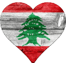 Bandiere Asia Libano Cuore 