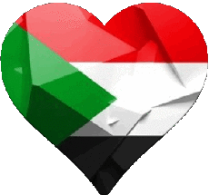 Banderas África Sudán Corazón 