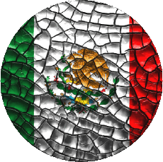 Drapeaux Amériques Mexique Rond 