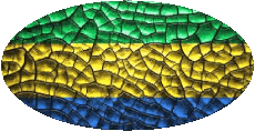 Drapeaux Afrique Gabon Ovale 01 