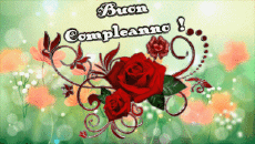Messages Italien Buon Compleanno Floreale Fond Animé 001 