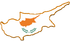 Fahnen Europa Zypern Karte 