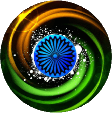 Fahnen Asien Indien Runde 