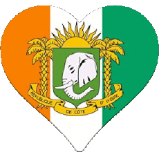 Bandiere Africa Costa d'Avorio Cuore 