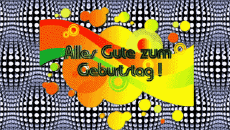 Messages Allemand Alles Gute zum Geburtstag Zusammenfassung - geometrisch Fond Animé 004 