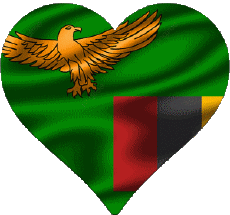 Drapeaux Afrique Zambie Coeur 