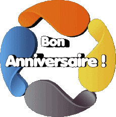 Nachrichten Französisch Bon Anniversaire Abstrait - Géométrique 011 