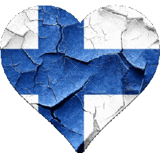 Drapeaux Europe Finlande Coeur 