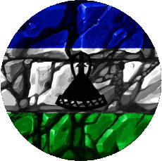Drapeaux Afrique Lesotho Rond 