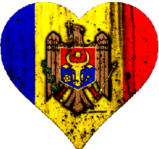 Drapeaux Europe Moldavie Coeur 