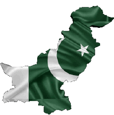 Drapeaux Asie Pakistan Carte 