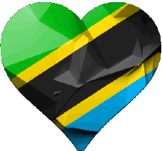 Drapeaux Afrique Tanzanie Coeur 