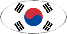 Banderas Asia Corea del Sur Oval 01 