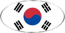 Drapeaux Asie Corée du Sud Ovale 01 