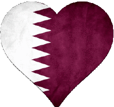 Drapeaux Asie Qatar Coeur 